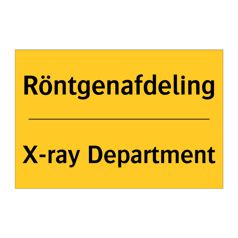 Röntgenafdeling - X-ray Department & Röntgenafdeling - X-ray Department