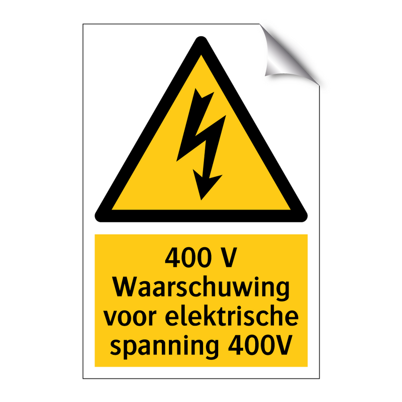 400 V Waarschuwing voor elektrische spanning 400V