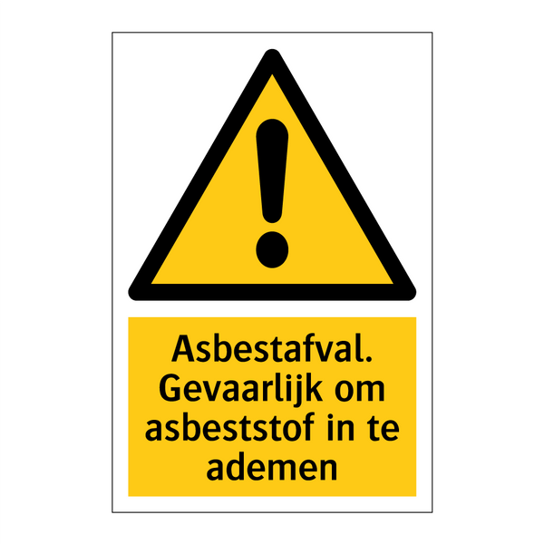 Asbestafval. Gevaarlijk om asbeststof in te ademen