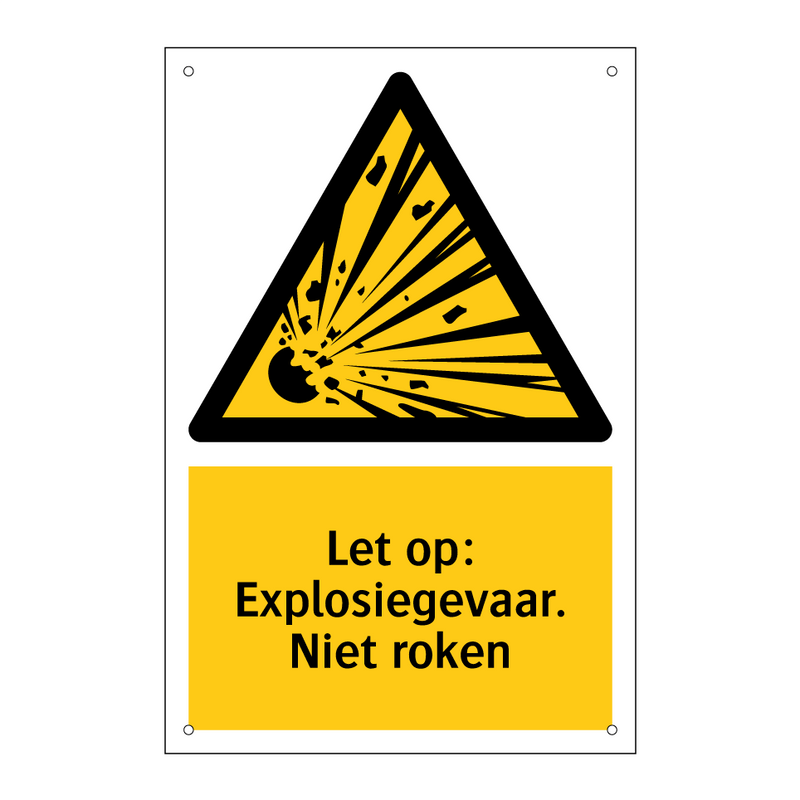 Let op: Explosiegevaar. Niet roken