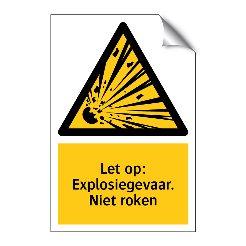 Let op: Explosiegevaar. Niet roken