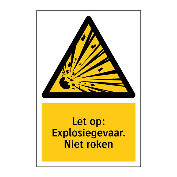 Let op: Explosiegevaar. Niet roken