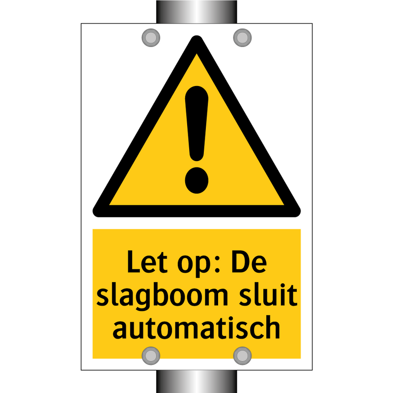 Let op: De slagboom sluit automatisch