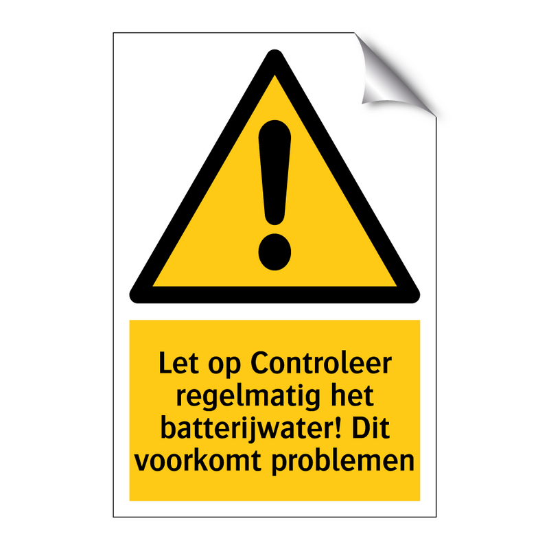 Let op Controleer regelmatig het batterijwater! Dit voorkomt problemen