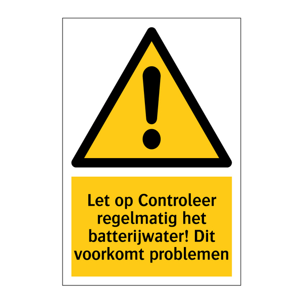 Let op Controleer regelmatig het batterijwater! Dit voorkomt problemen