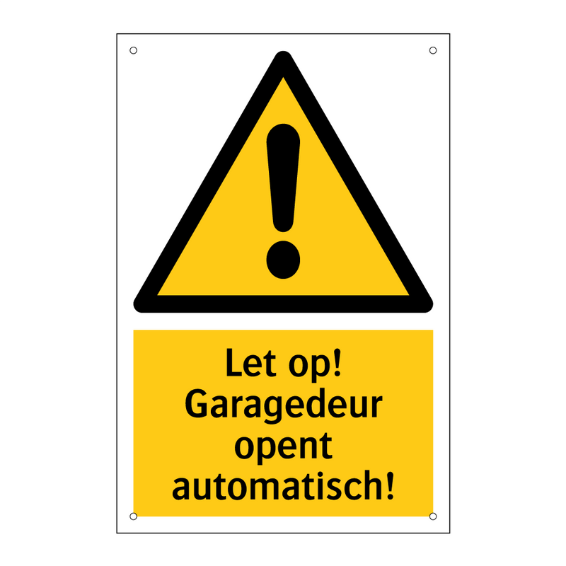 Let op! Garagedeur opent automatisch!