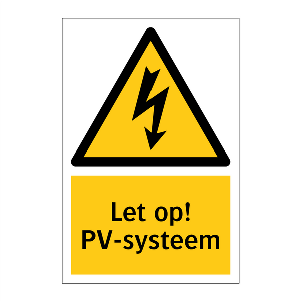 Let op! PV-systeem