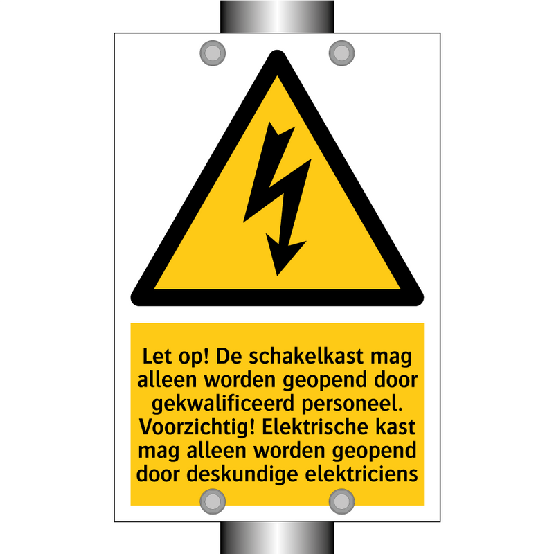 Let op! De schakelkast mag alleen worden geopend door gekwalificeerd personeel. Voorzichtig! Elektrische kast mag alleen worden geopend door deskundige elektriciens