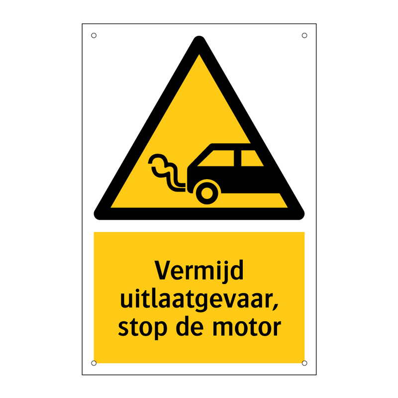 Vermijd uitlaatgevaar, stop de motor