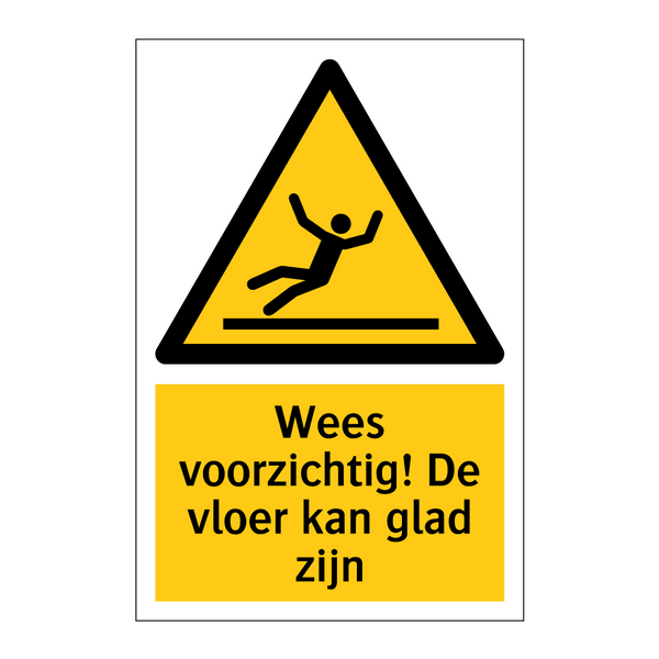 Wees voorzichtig! De vloer kan glad zijn