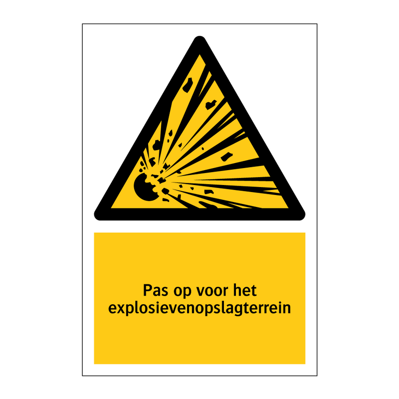 Pas op voor het explosievenopslagterrein