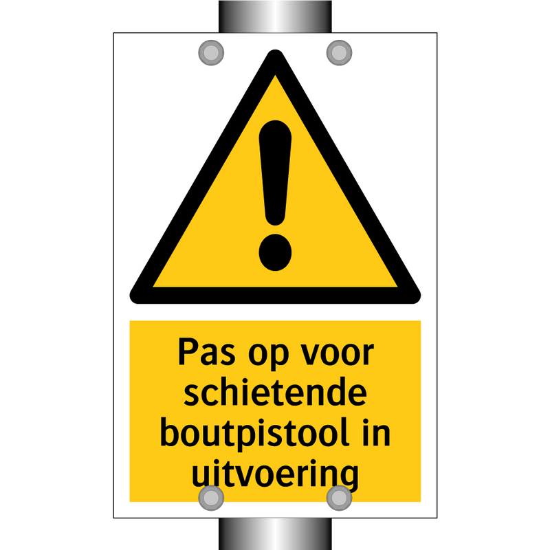 Pas op voor schietende boutpistool in uitvoering