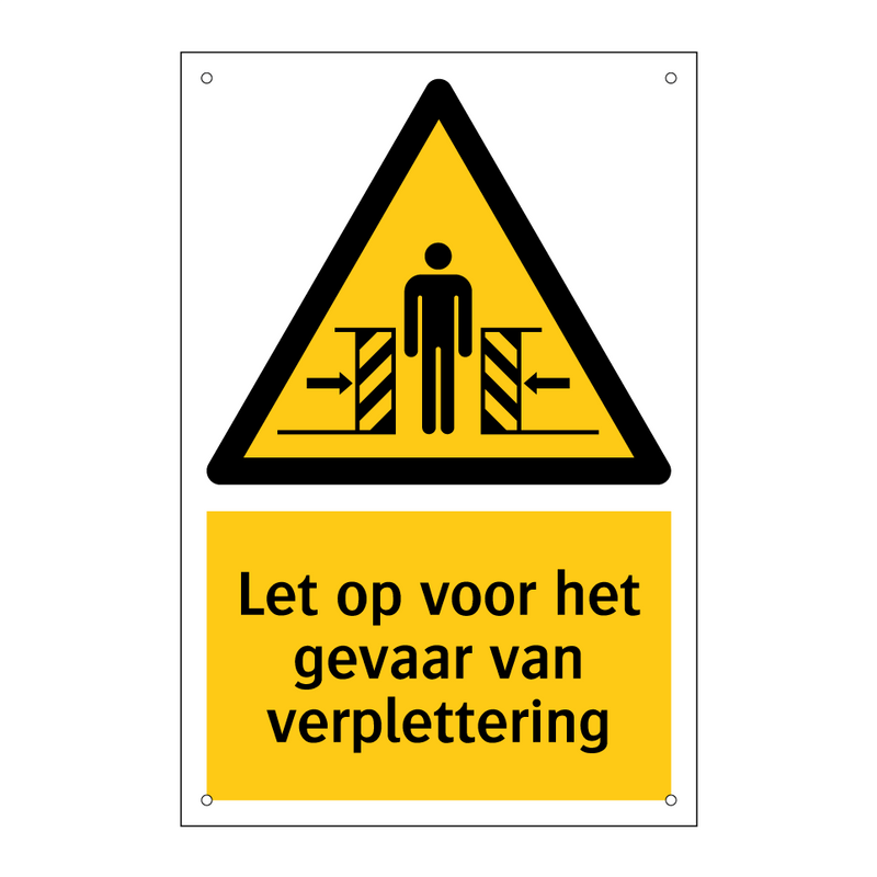 Let op voor het gevaar van verplettering