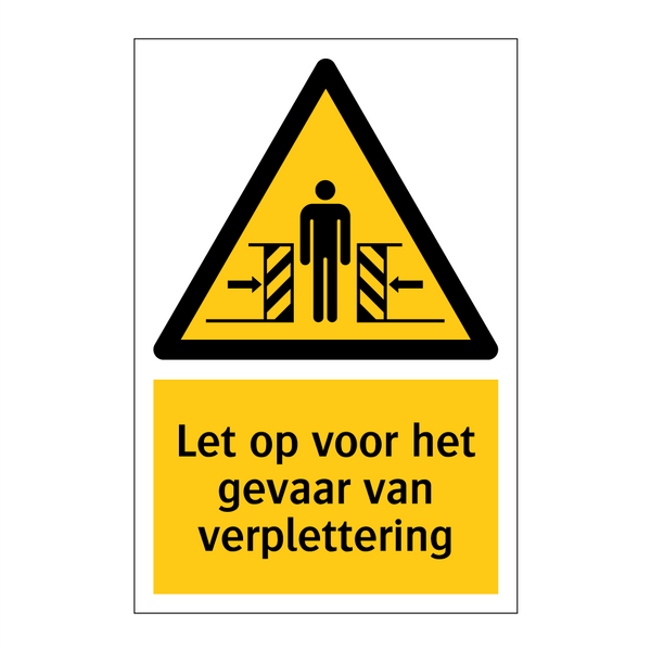 Let op voor het gevaar van verplettering