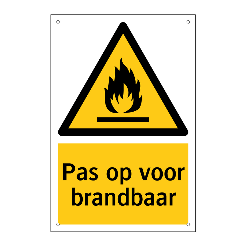 Pas op voor brandbaar