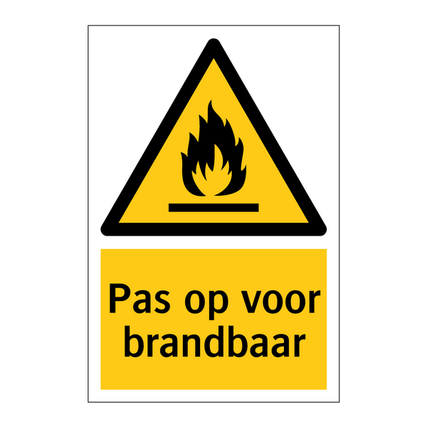 Pas op voor brandbaar