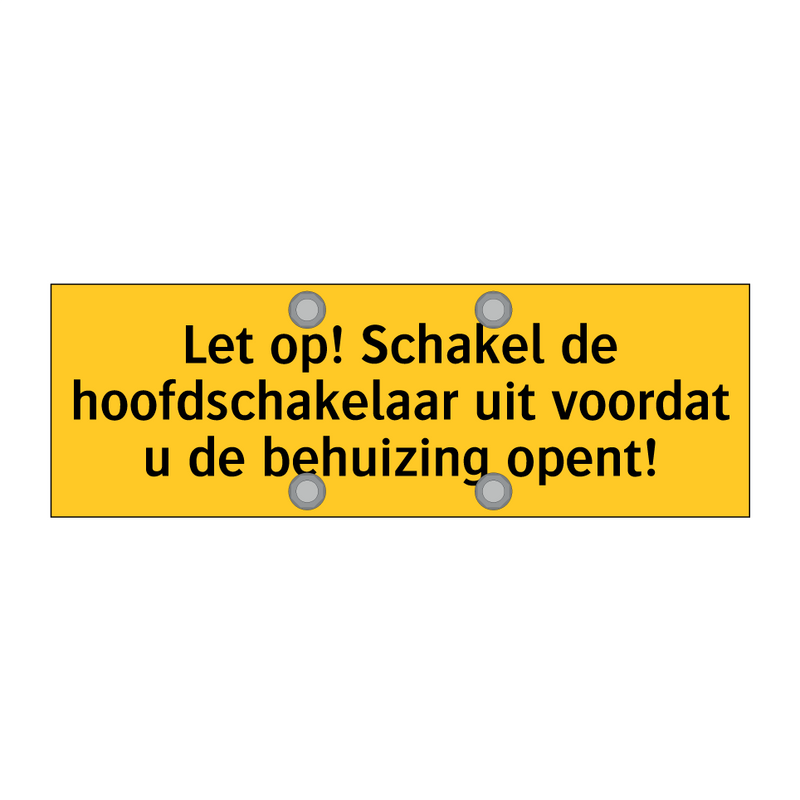 Let op! Schakel de hoofdschakelaar uit voordat u de /.../