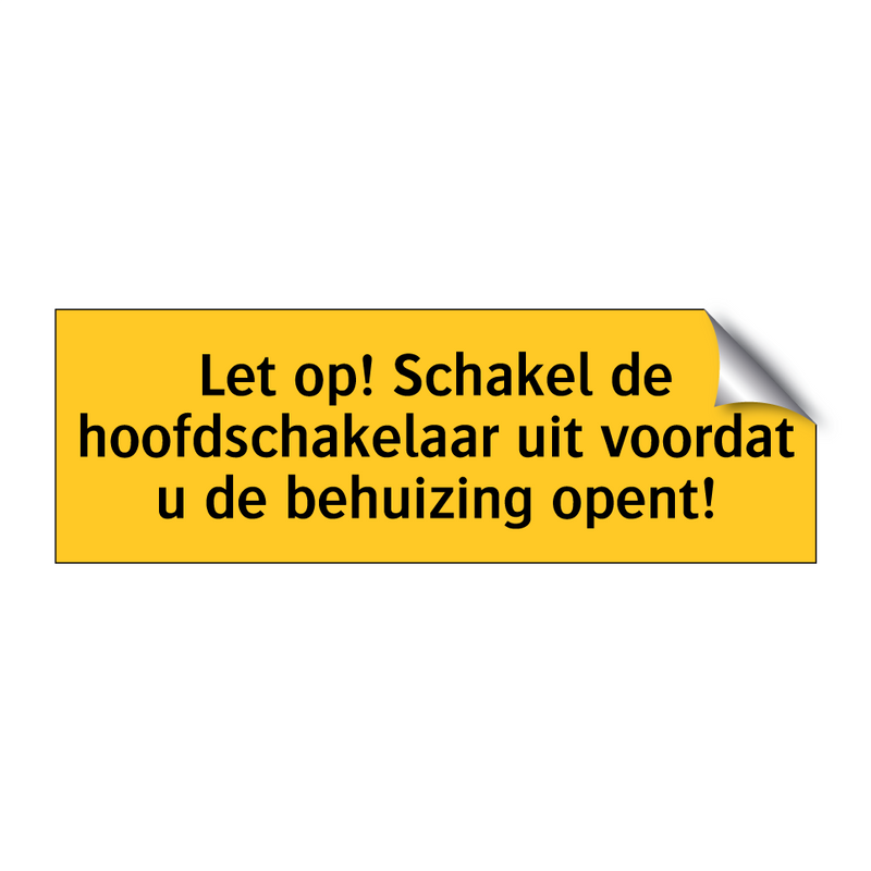 Let op! Schakel de hoofdschakelaar uit voordat u de /.../