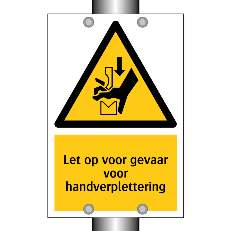 Let op voor gevaar voor handverplettering