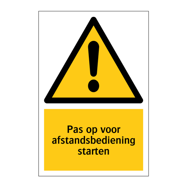 Pas op voor afstandsbediening starten