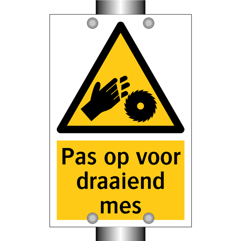 Pas op voor draaiend mes