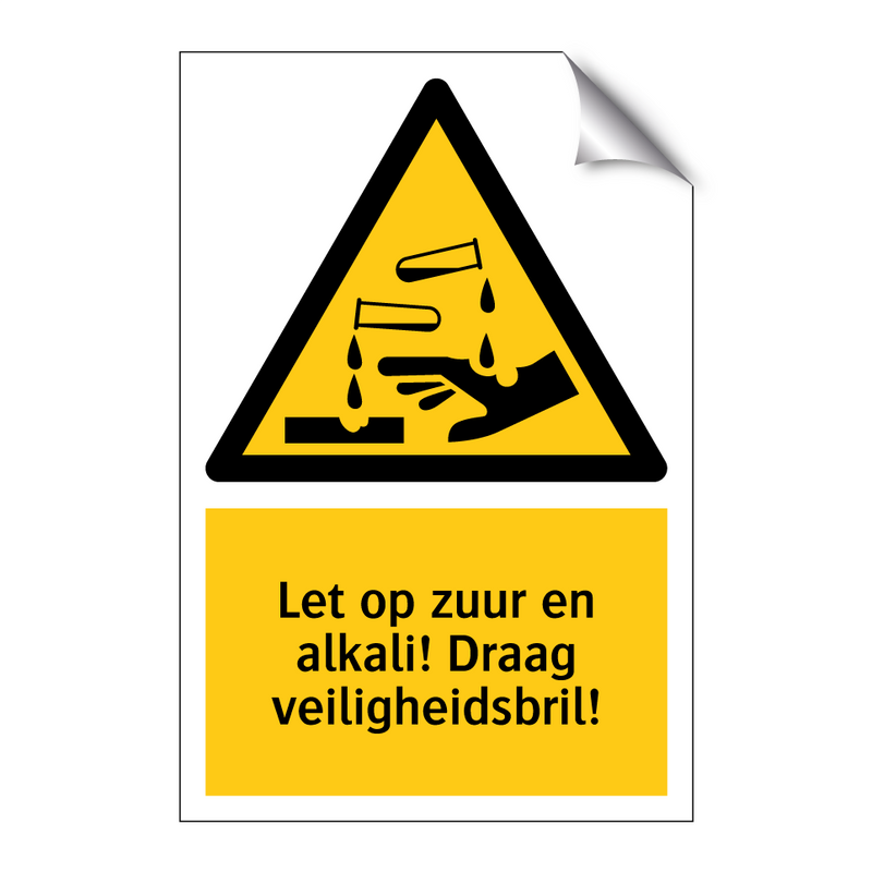 Let op zuur en alkali! Draag veiligheidsbril!