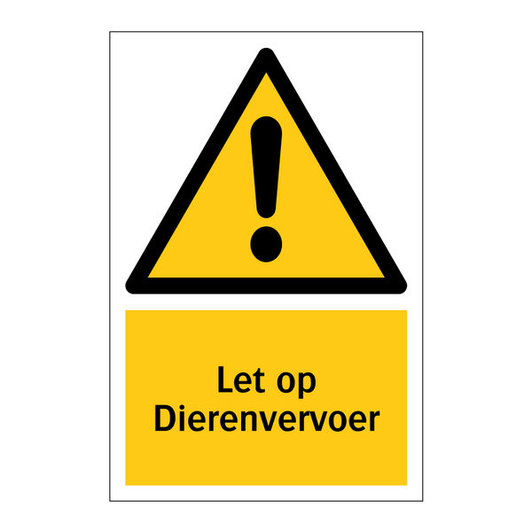 Let op Dierenvervoer