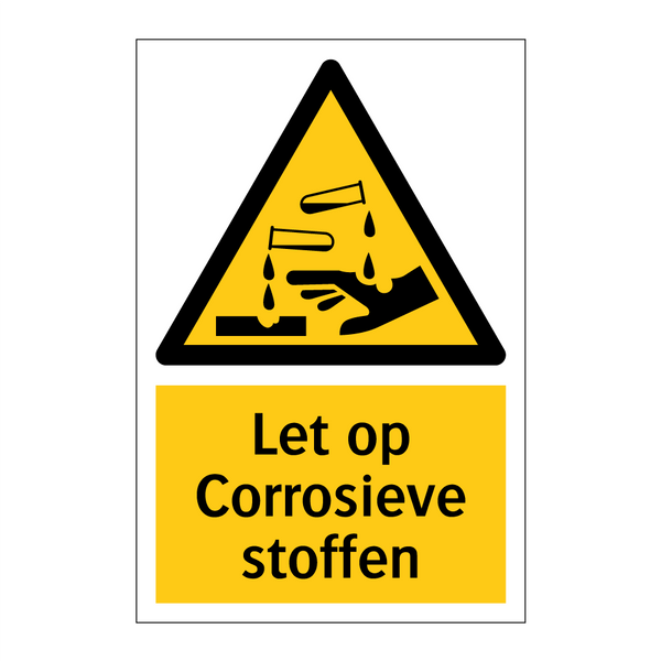 Let op Corrosieve stoffen