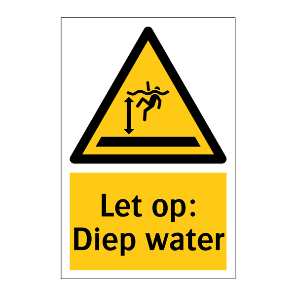 Let op: Diep water