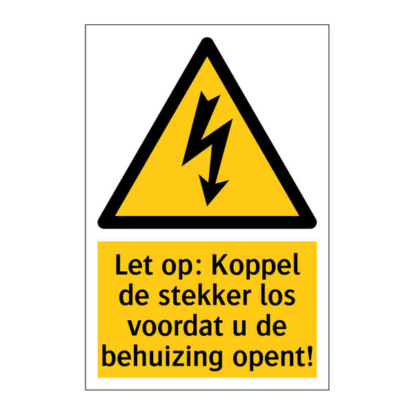 Let op: Koppel de stekker los voordat u de behuizing opent!