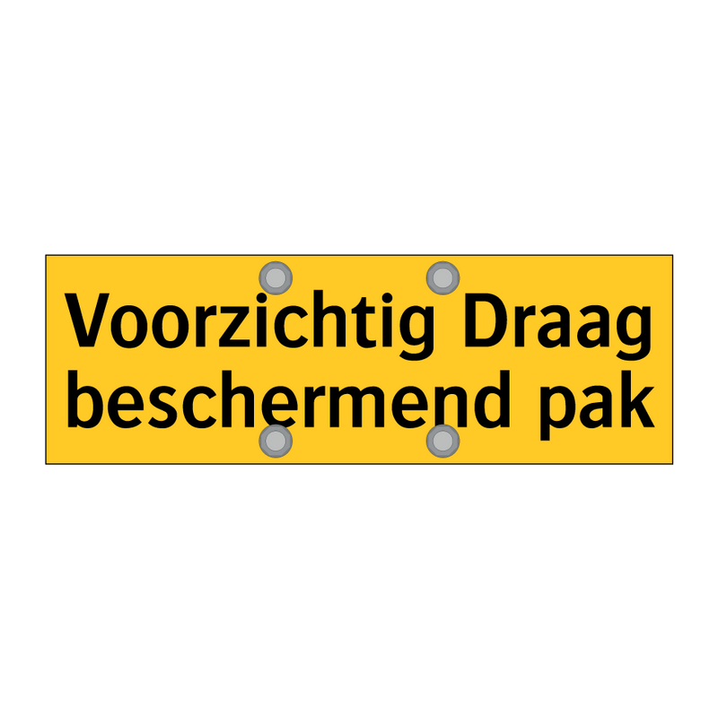 Voorzichtig Draag beschermend pak & Voorzichtig Draag beschermend pak