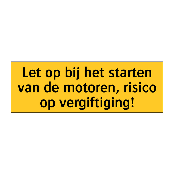 Let op bij het starten van de motoren, risico op /.../