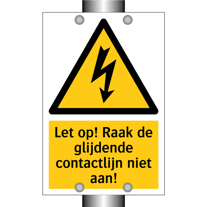 Let op! Raak de glijdende contactlijn niet aan!