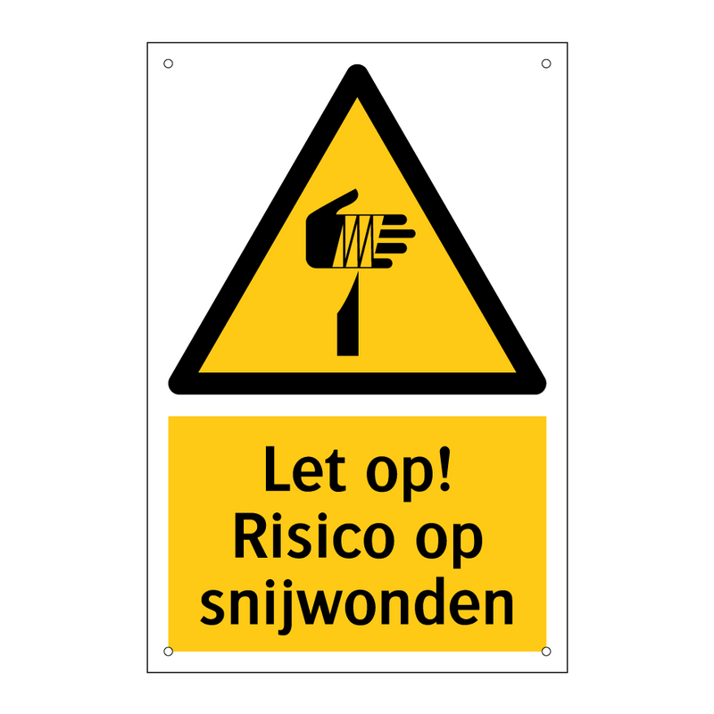 Let op! Risico op snijwonden