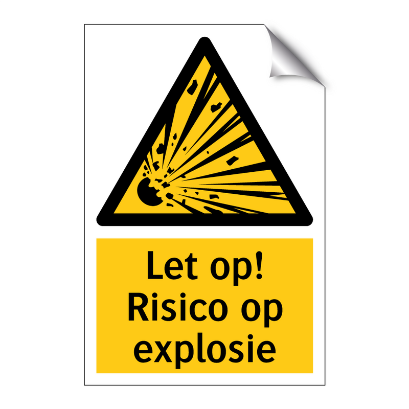 Let op! Risico op explosie