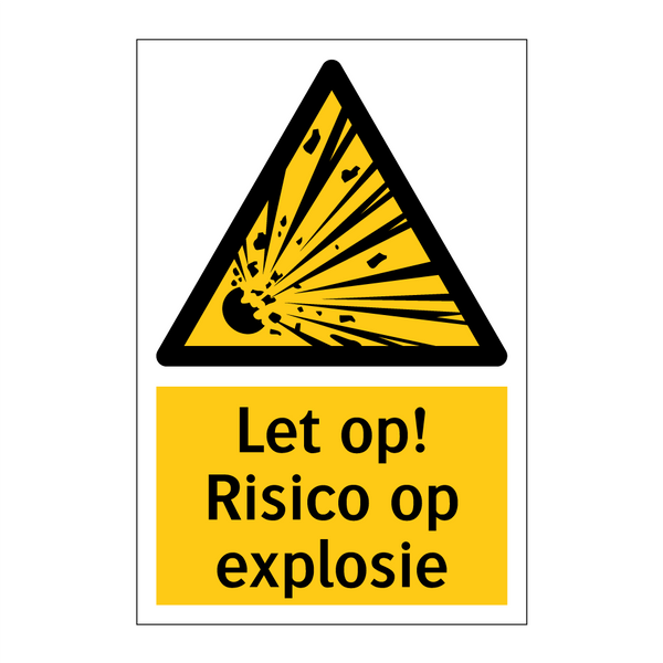 Let op! Risico op explosie