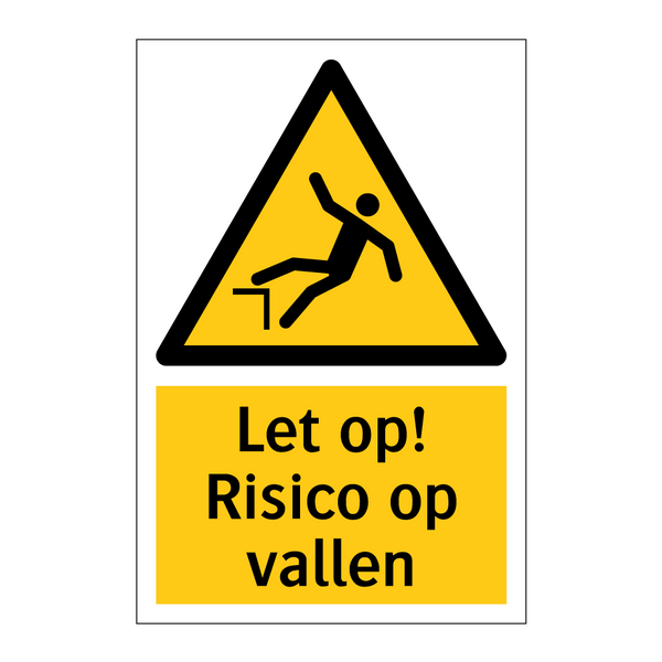 Let op! Risico op vallen