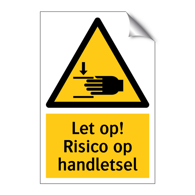 Let op! Risico op handletsel