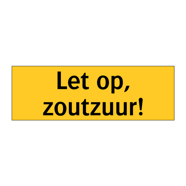 Let op, zoutzuur! & Let op, zoutzuur! & Let op, zoutzuur! & Let op, zoutzuur! & Let op, zoutzuur!