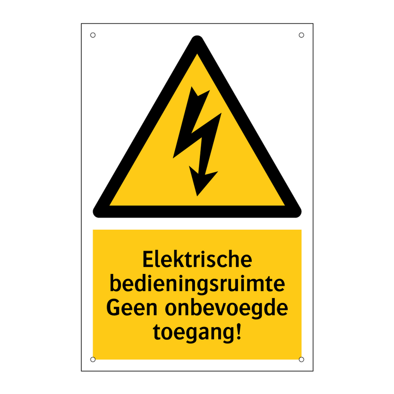 Elektrische bedieningsruimte Geen onbevoegde toegang!