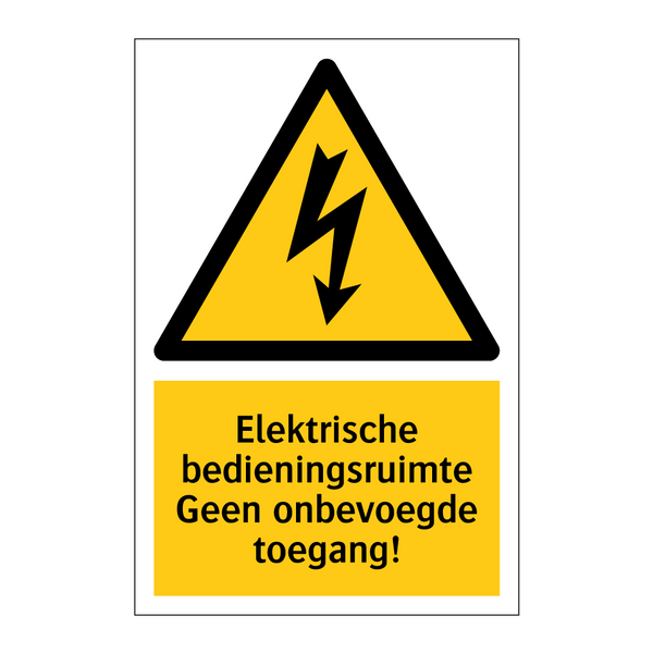 Elektrische bedieningsruimte Geen onbevoegde toegang!