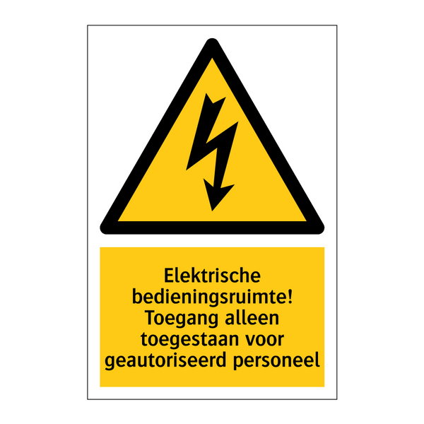 Elektrische bedieningsruimte! Toegang alleen toegestaan voor geautoriseerd personeel