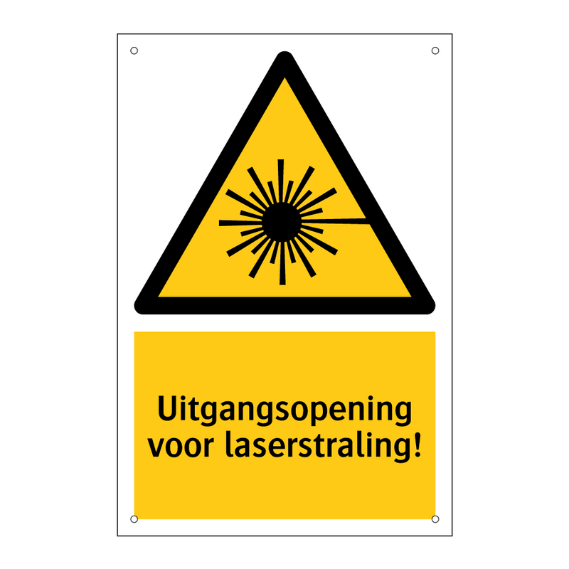 Uitgangsopening voor laserstraling! & Uitgangsopening voor laserstraling!