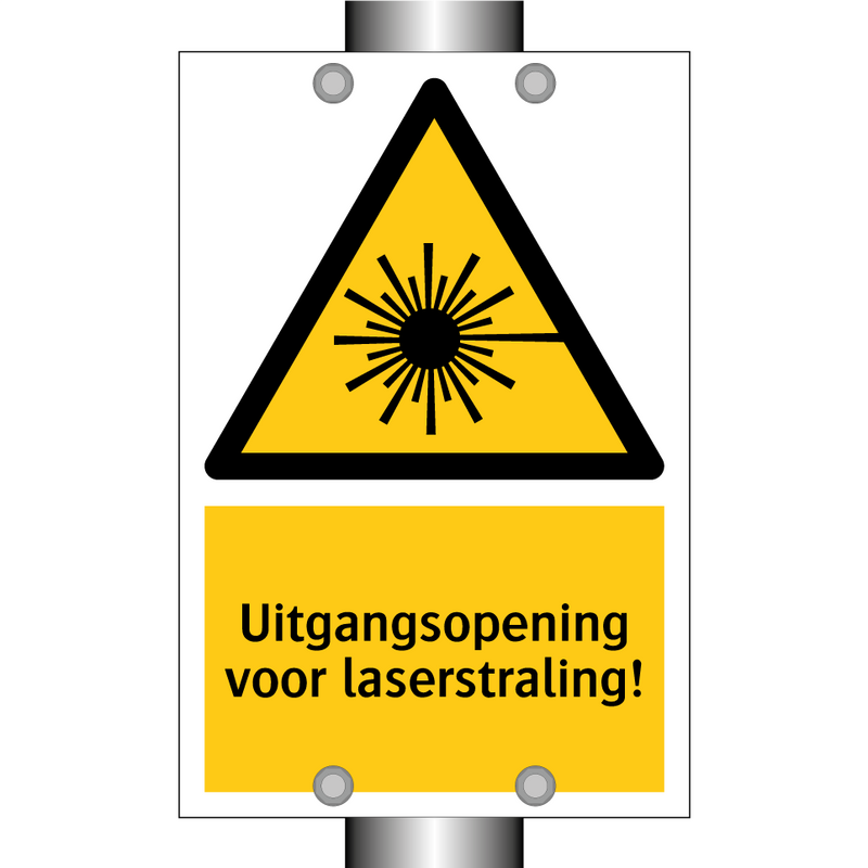 Uitgangsopening voor laserstraling! & Uitgangsopening voor laserstraling!