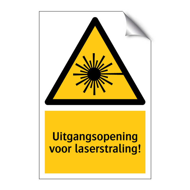 Uitgangsopening voor laserstraling! & Uitgangsopening voor laserstraling!