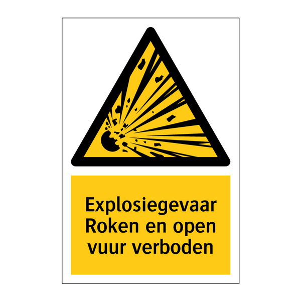 Explosiegevaar Roken en open vuur verboden & Explosiegevaar Roken en open vuur verboden