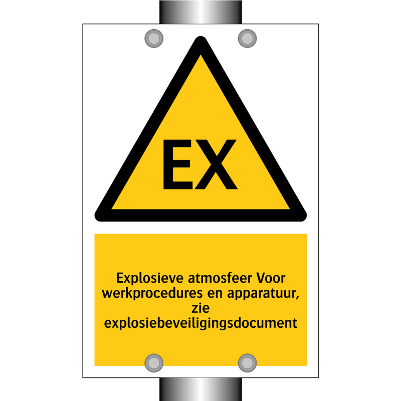 Explosieve atmosfeer Voor werkprocedures en apparatuur, zie explosiebeveiligingsdocument