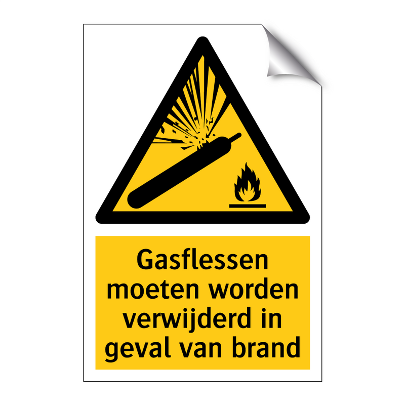 Gasflessen moeten worden verwijderd in geval van brand