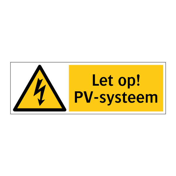 Let op! PV-systeem