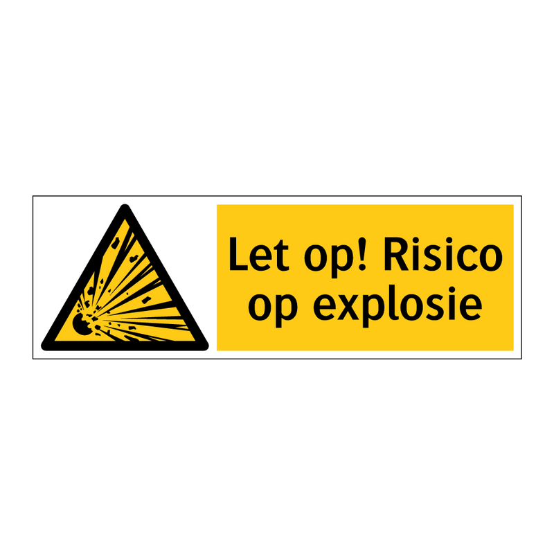 Let op! Risico op explosie